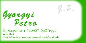 gyorgyi petro business card