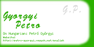 gyorgyi petro business card